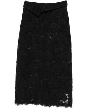 Simone Rocha Lace-Embellished Belted Skirt - Black