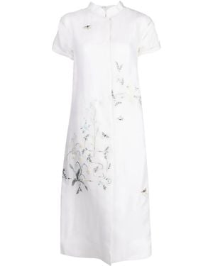 Shiatzy Chen Renascent Collection Floral-Print Coat - White