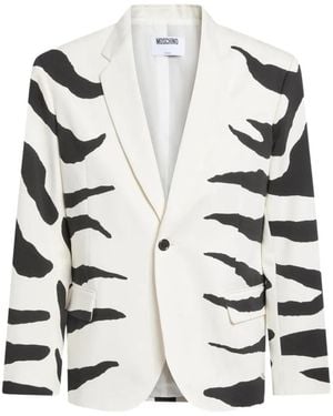 Moschino Heavyweight Printed Cotton Jacket - White