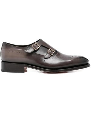 Santoni Double-Buckle Monk Shoes - Gray
