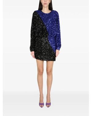 ROTATE BIRGER CHRISTENSEN Vestido Corto Con Lentejuelas - Azul