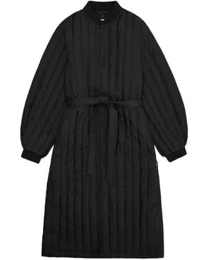 Rains Quilted Belted Coat - Black