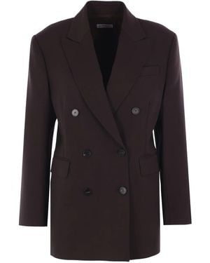 Alberto Biani Double-Breasted Blazer - Black