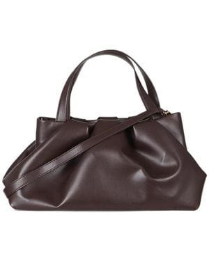 THEMOIRÈ Athena Ruched Tote Bag - Brown