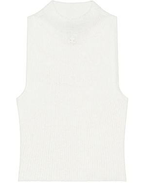 Courreges Ribbed Knit Top - White
