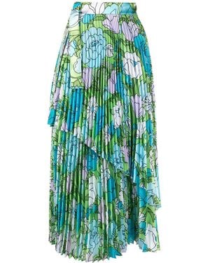 Quinn Jupe Mi-Longue Plissée À Fleurs - Vert