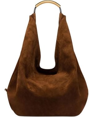 Moschino Handle Me Leather Shoulder Bag - Brown