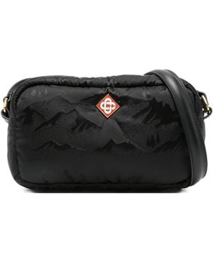CASABLANCA Mountain-Print Messenger Bag - Black