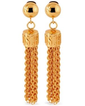 Moschino Chain Tassel Clip Earrings - Metallic