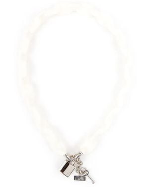 MM6 by Maison Martin Margiela Padlock Chain-link Necklace - White