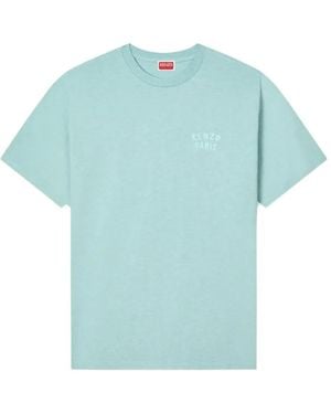 KENZO Logo-Print Boke Flower T-Shirt - Blue