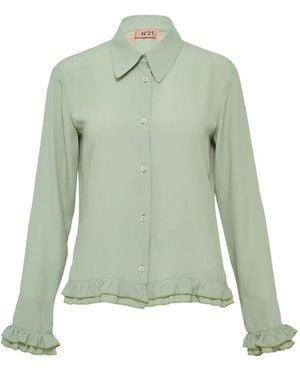 N°21 T-Shirt Mit Rüschenborten - Grün