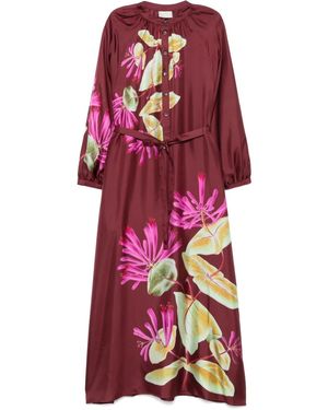 Pierre Louis Mascia Floral-Print Maxi Dress - Red