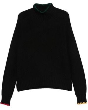 YMC Waffle High-Neck Jumper - Black