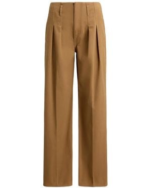 Polo Ralph Lauren Pleated Wide-Leg Trousers - Natural