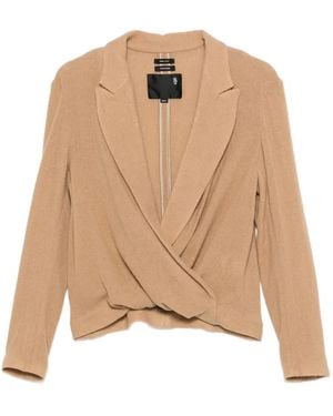 R13 Twisted Lapel Top - Natural