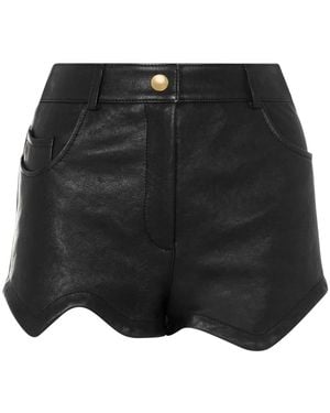 Moschino Asymmetric-Hem Leather Mini Skirt - Black