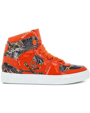 Philipp Plein Paisley High-Top Trainers - Red