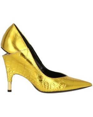 Tom Ford Metallic Textured Court Shoes - Yellow