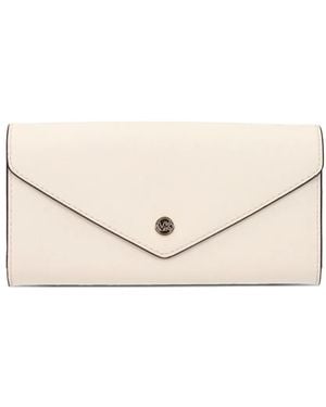 Michael Kors Logo-Plaque Leather Wallet - Natural