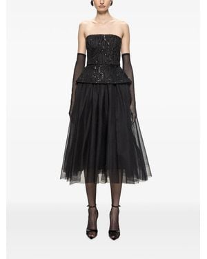 Nissa Midi Tulle Corset Dress - Black