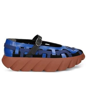 4Ccccees Tura Lex Woven Strap Platform Pumps - Blue