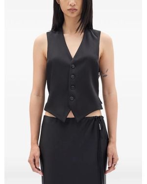 Ann Demeulemeester Tiuku V-Neck Buttoned Waistcoat - Black
