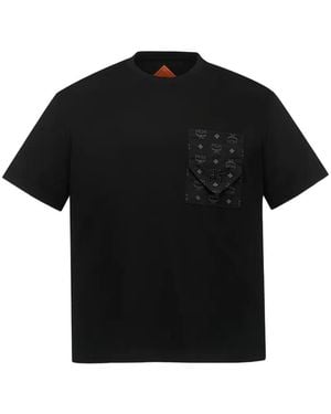 MCM Monogram Patch-Pocket T-Shirt - Black