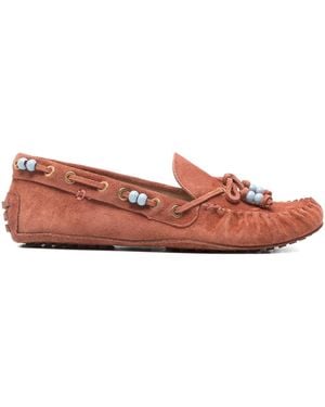 FARM Rio Beaded moccasin loafers - Braun