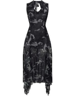 MISBHV Keyhole-Neck Asymmetric Dress - Black