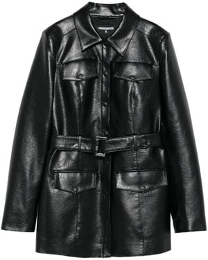 Patrizia Pepe Belted Flap-Pocket Jacket - Black