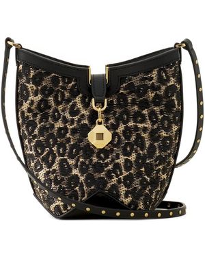 Lanvin Leopard Studded Bucket Bag - Black
