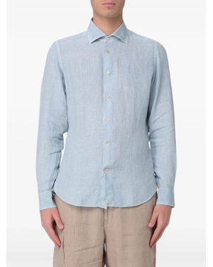 Eleventy Chemise En Lin À Manches Longues - Blue