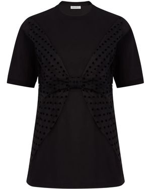 Nina Ricci Bow-Detail Cotton T-Shirt - Black