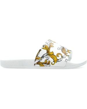 Versace Jeans Couture Barocco-Pattern Slides - Green