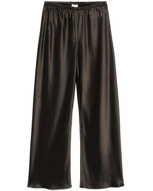 Almada Label Bias Satin Pants - Gray