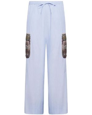 Pierre Louis Mascia Alomhi Pinstripe-Pattern Trousers - Blue