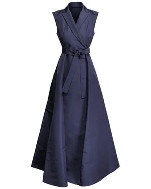 Carolina Herrera Belted Sleeveless Dress - Blue