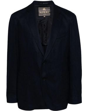 N.Peal Cashmere Fine-Knit Blazer - Blue