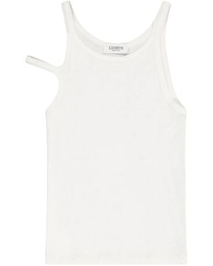 Laneus Asymmetric Tank Top - White