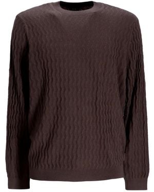ARMANI EXCHANGE Wavy Ribbed Jumper - Brown