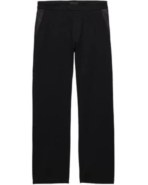 Prada Fleece Pants With Re-Nylon Details - Black