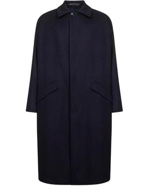 Giorgio Armani Single-Breasted Cashmere Coat - Blue