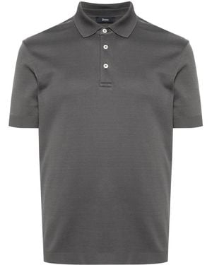 Herno Cotton Polyester Short Polo - Grey