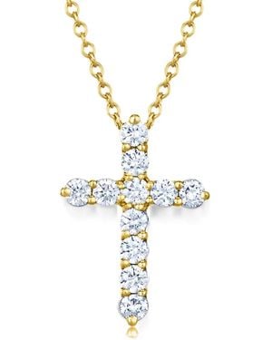 Kwiat Collar Mini Cross Con Diamantes Y Cruz - Metálico
