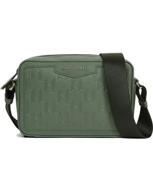 KARL LAGERFELD K/Loom Leather Camera Bag - Green