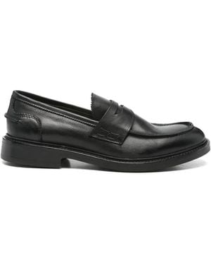 F.LLI RENNELLA Penny Leather Loafers - Black