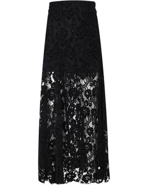 Alohas Lace-Panel Maxi Skirt - Black