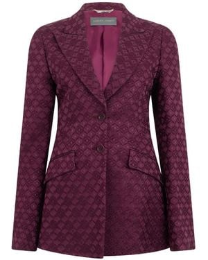 Alberta Ferretti Jacquard Fitted Jacket - Purple