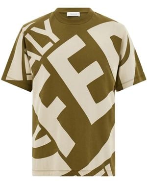 Ferragamo Uomo T-Shirt Stampa Grafica - Verde